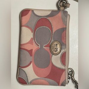 Coach Authentic Signature Canvas Wristlet Pouch